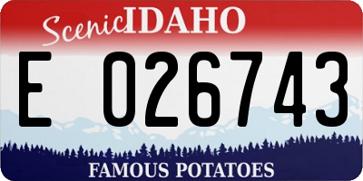 ID license plate E026743