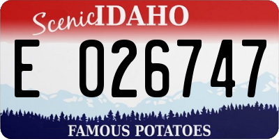 ID license plate E026747