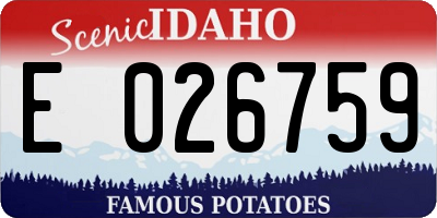 ID license plate E026759