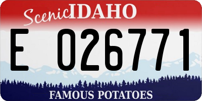 ID license plate E026771