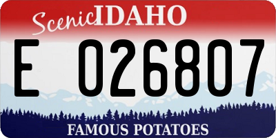ID license plate E026807