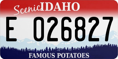 ID license plate E026827