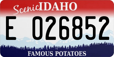 ID license plate E026852