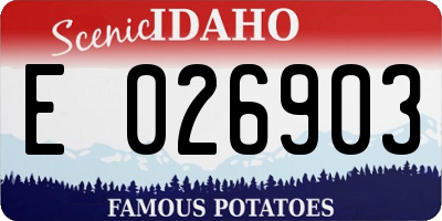 ID license plate E026903