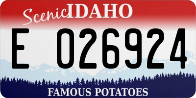 ID license plate E026924