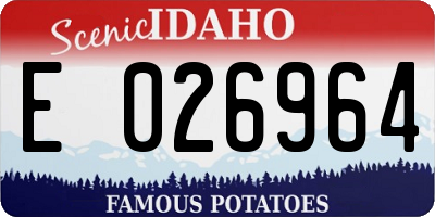ID license plate E026964