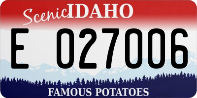 ID license plate E027006