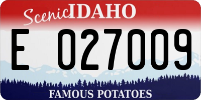 ID license plate E027009