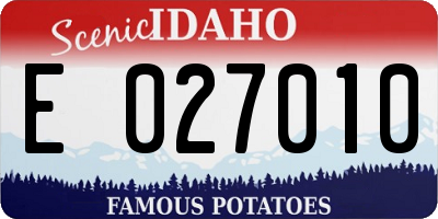 ID license plate E027010