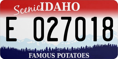 ID license plate E027018