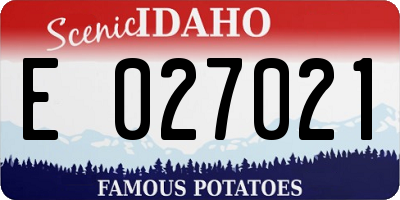 ID license plate E027021