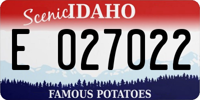 ID license plate E027022