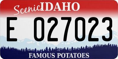 ID license plate E027023