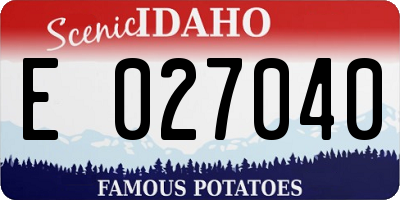 ID license plate E027040