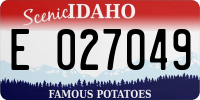 ID license plate E027049