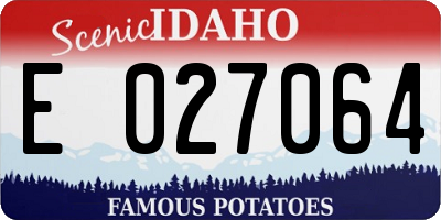 ID license plate E027064