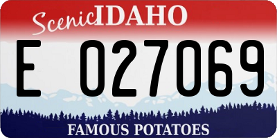 ID license plate E027069