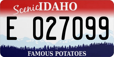 ID license plate E027099