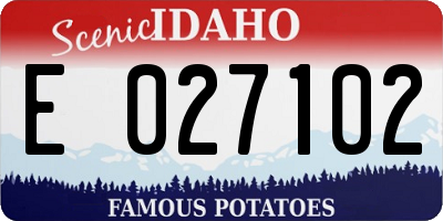 ID license plate E027102