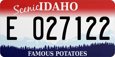 ID license plate E027122