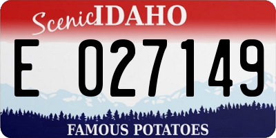 ID license plate E027149