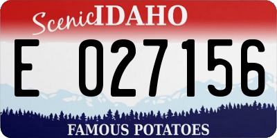 ID license plate E027156