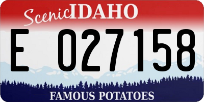 ID license plate E027158