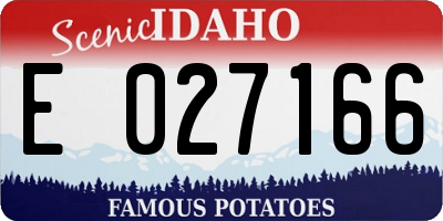 ID license plate E027166