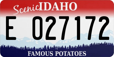 ID license plate E027172