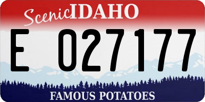 ID license plate E027177