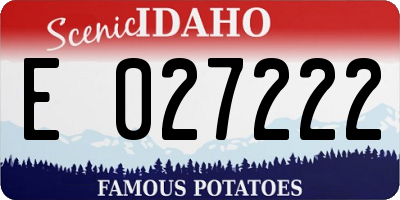 ID license plate E027222