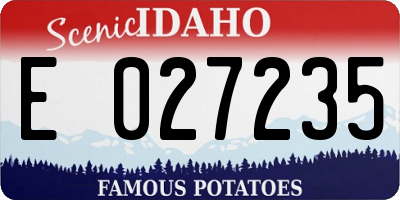 ID license plate E027235