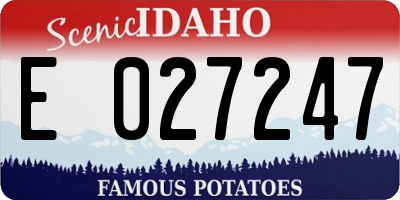ID license plate E027247