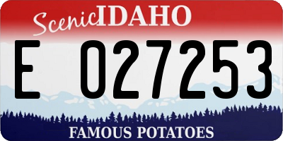 ID license plate E027253