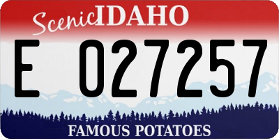 ID license plate E027257