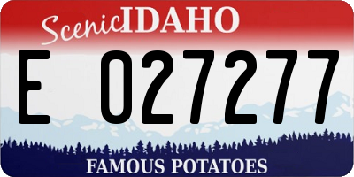 ID license plate E027277