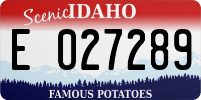 ID license plate E027289