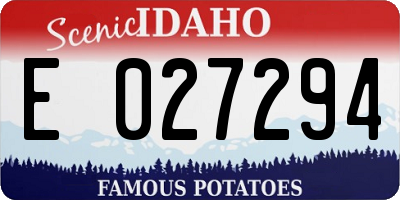 ID license plate E027294