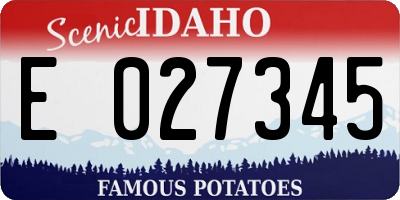 ID license plate E027345