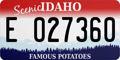 ID license plate E027360