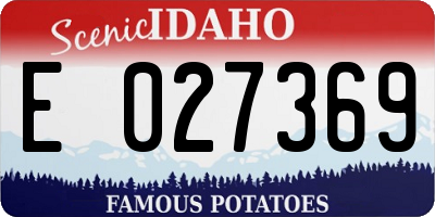 ID license plate E027369