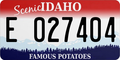 ID license plate E027404