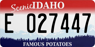 ID license plate E027447