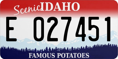 ID license plate E027451