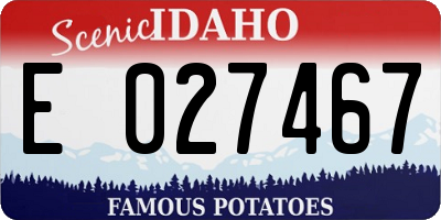 ID license plate E027467