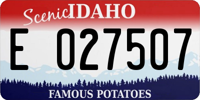 ID license plate E027507