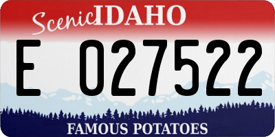 ID license plate E027522