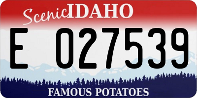 ID license plate E027539