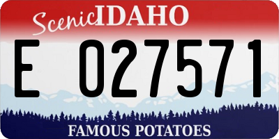 ID license plate E027571