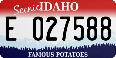 ID license plate E027588